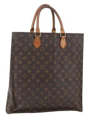 LOUIS VUITTON Monogram Sac Plat Hand Bag M51140 LV Auth BA9754